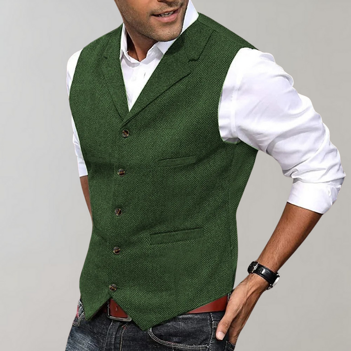 Levoire | Gilet Cape Klipp Sans Manche Avec Revers Et Boutons Vert