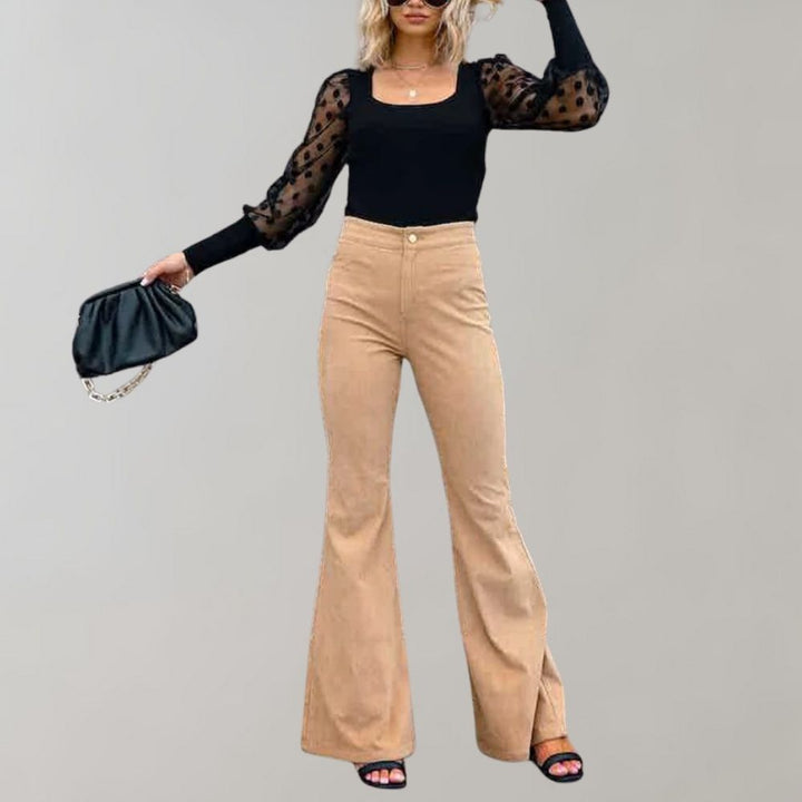 Levoire | Pantalon En Velours Côtelé Évasé À La Mode Khaki