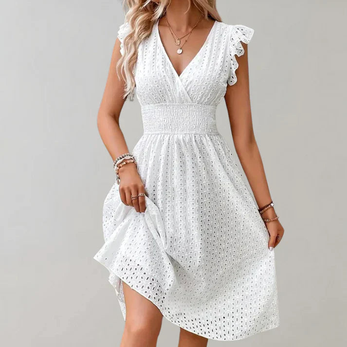 Levoire | Robe D'Été Avec Des Manches Froncées