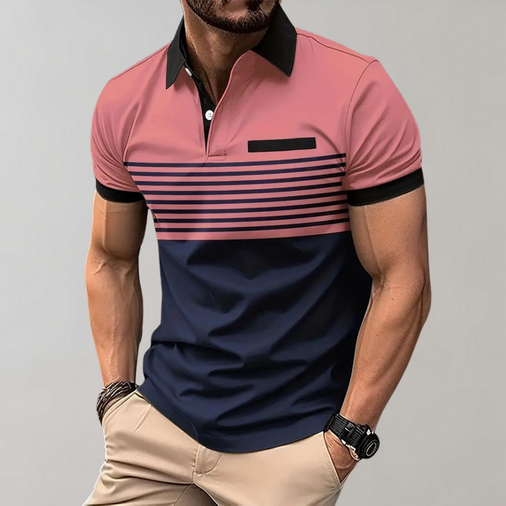 Levoire | Polo Rayé Décontracté Pour Homme Rosa