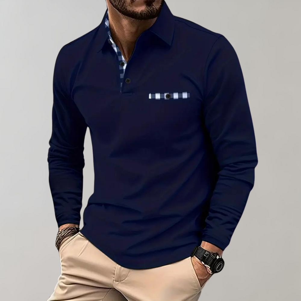 Levoire | Polo À Manches Longues Pour Hommes Bleu marine