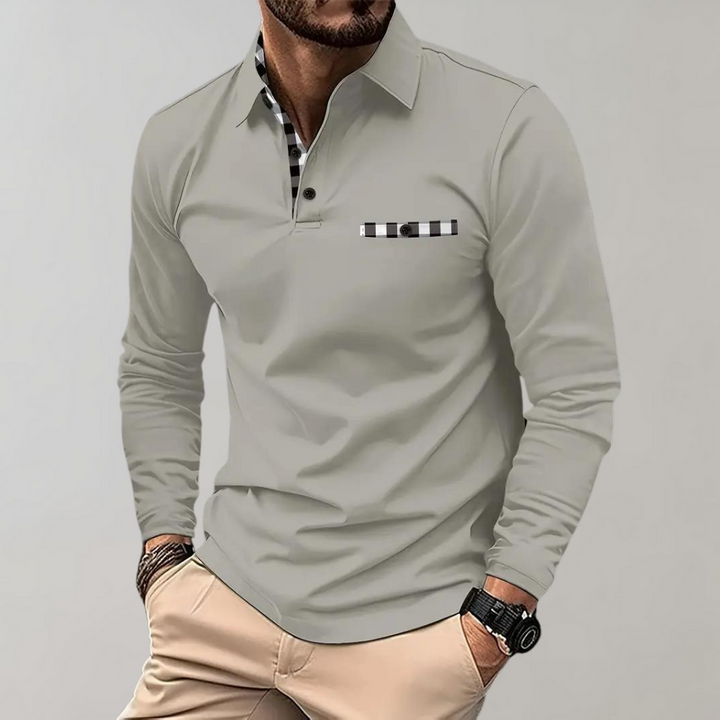 Levoire | Polo À Manches Longues Pour Hommes Gris