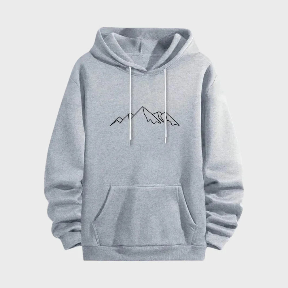 Levoire | Hoodie Avec Impression De Montagne Gris clair