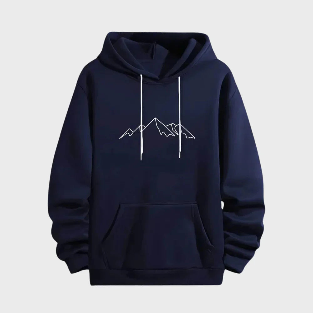 Levoire | Hoodie Avec Impression De Montagne Bleu marine