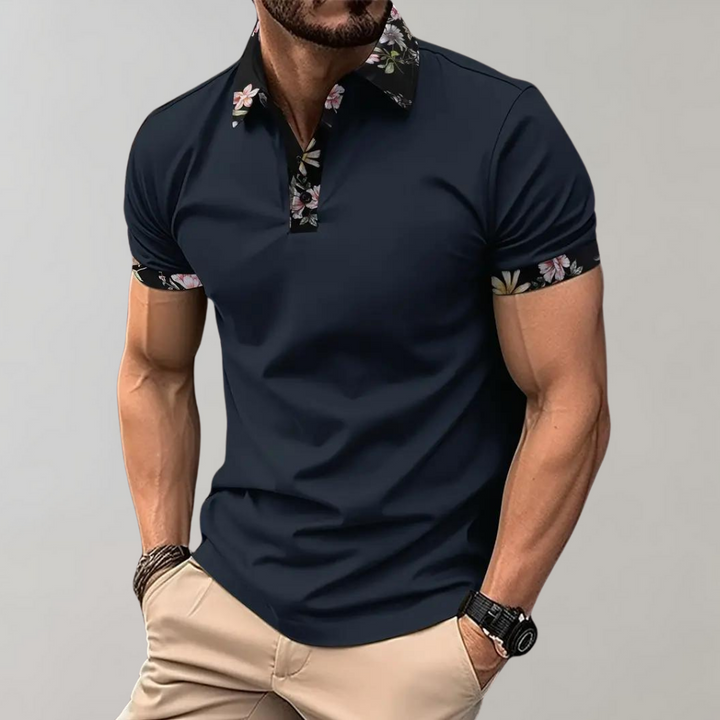 Levoire | Polo Décontracté Avec Imprimé Tropical Pour Homme Bleu marine