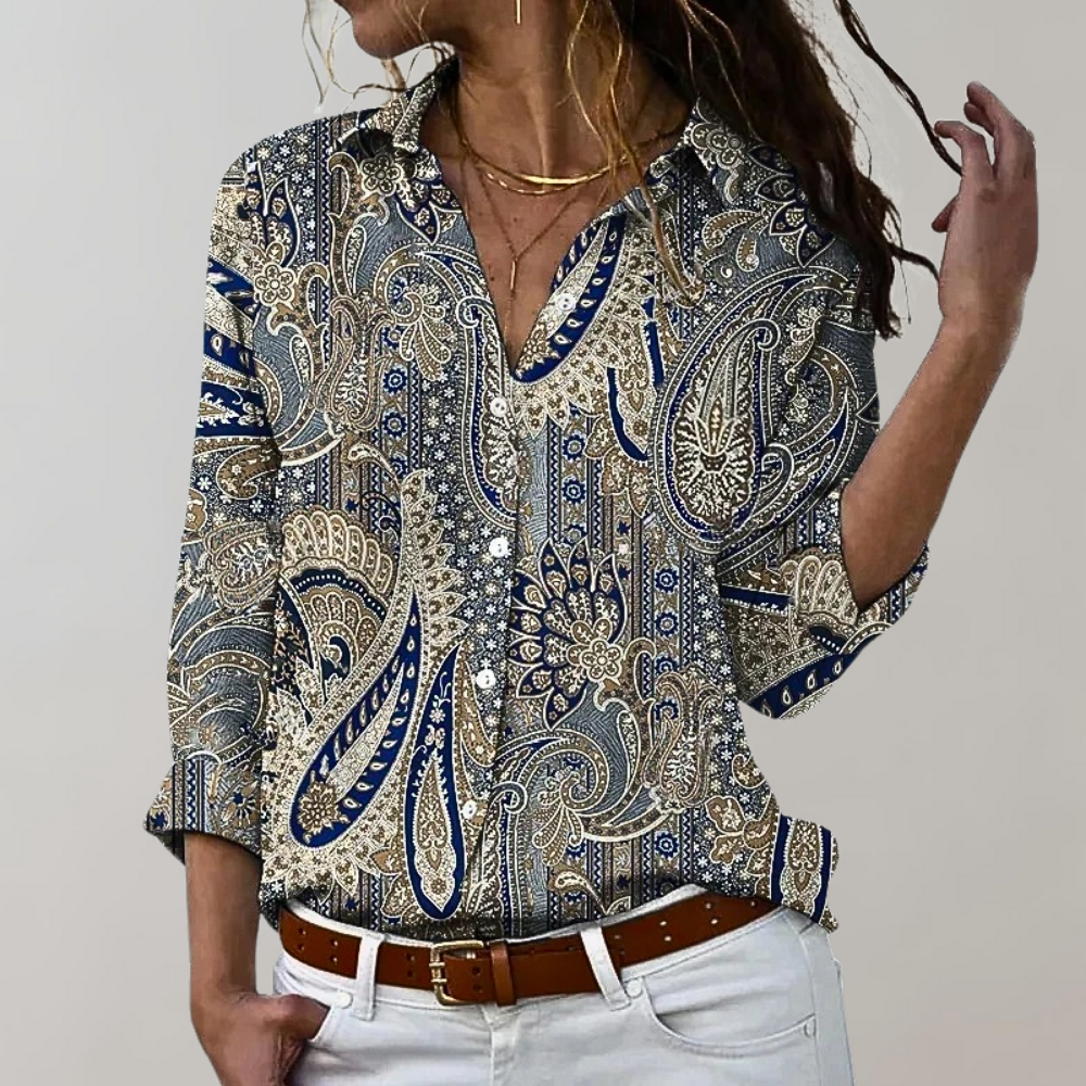 Levoire | Chemisier À Imprimé Paisley Pour Femmes Gris