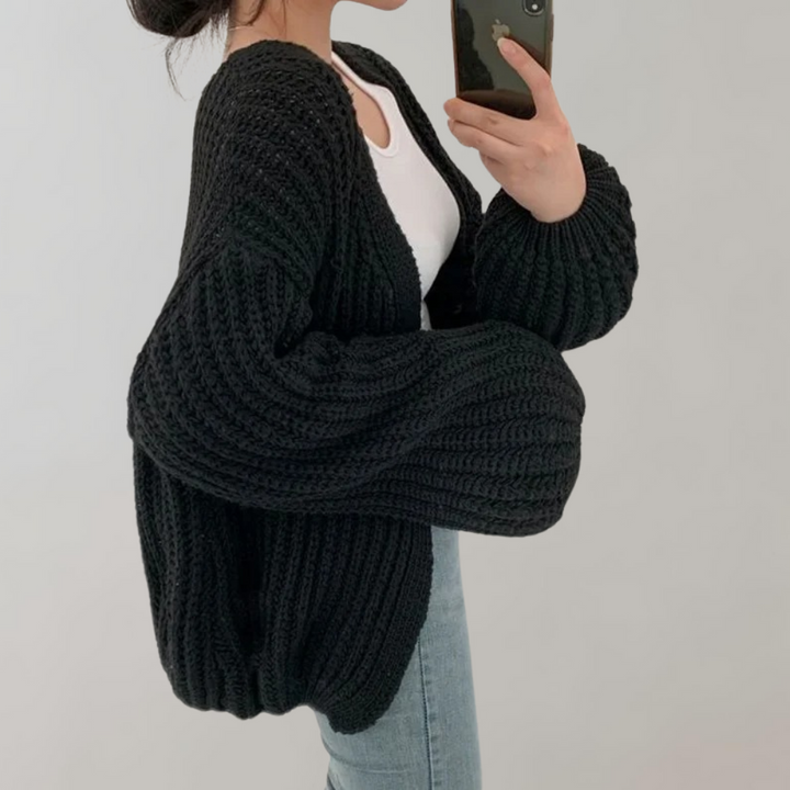 Levoire | Pull Femme Long Avec Manches Longues Noir Une taille