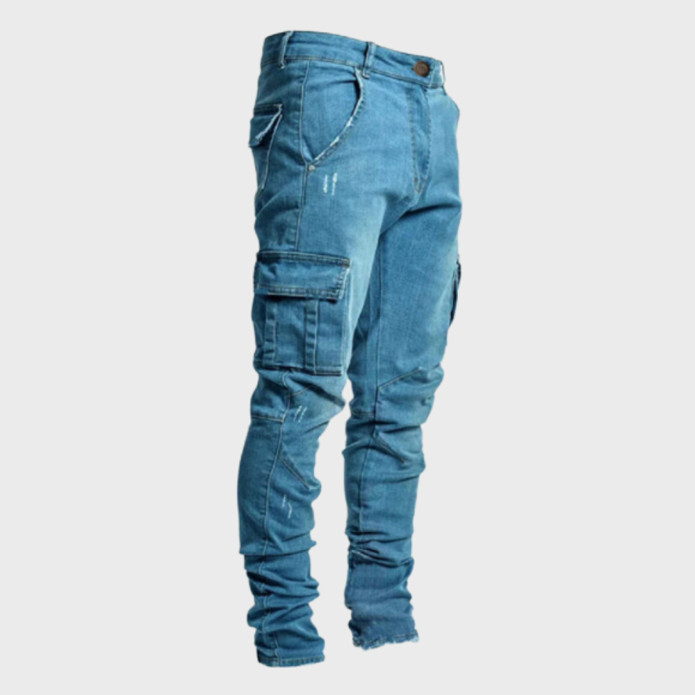Levoire | Pantalons Cargo Décontractés pour Hommes Bleu marine