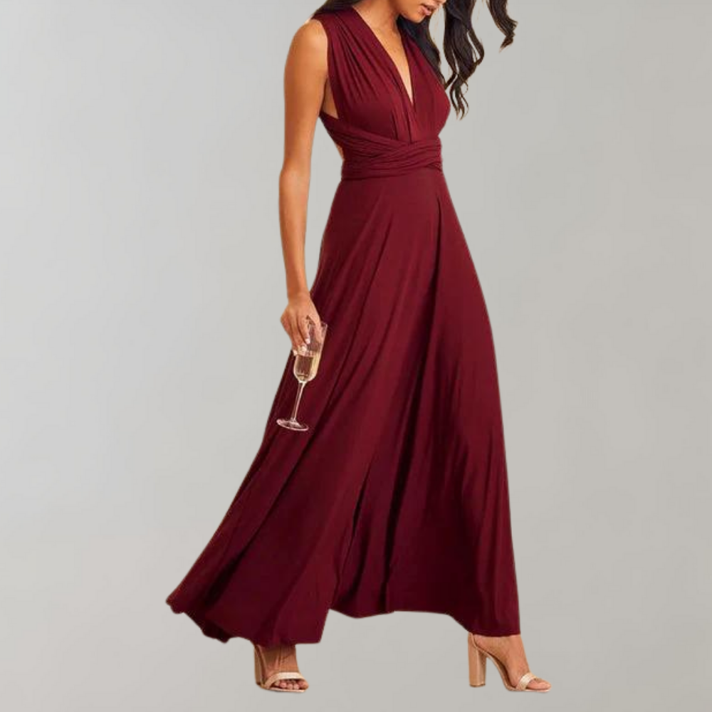 Levoire | Robe D'Été Polyvalente À Enrouler Élégante, Confortable Et Stylée Bordeaux