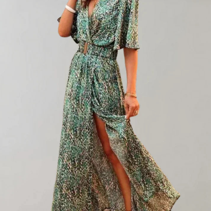 Levoire | Robe D'Été Enroulée Vert