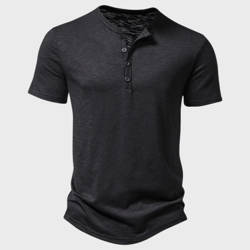 Levoire | T-Shirt Décontracté À Col En V Pour Hommes Noir