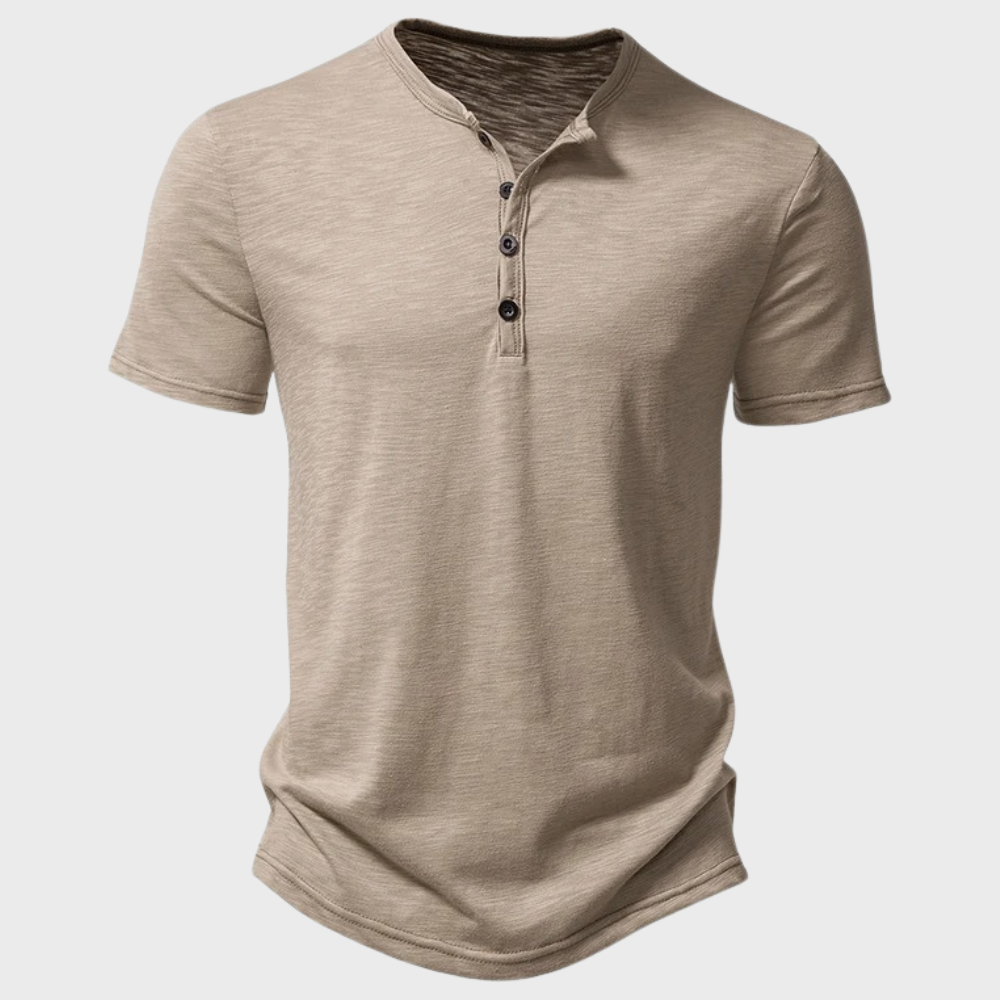 Levoire | T-Shirt Décontracté À Col En V Pour Hommes Khaki