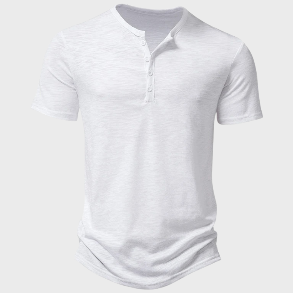 Levoire | T-Shirt Décontracté À Col En V Pour Hommes Blanc