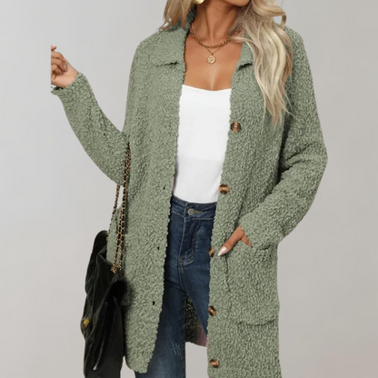 Levoire | Long Women'S Cardigan For Autumn vert olive