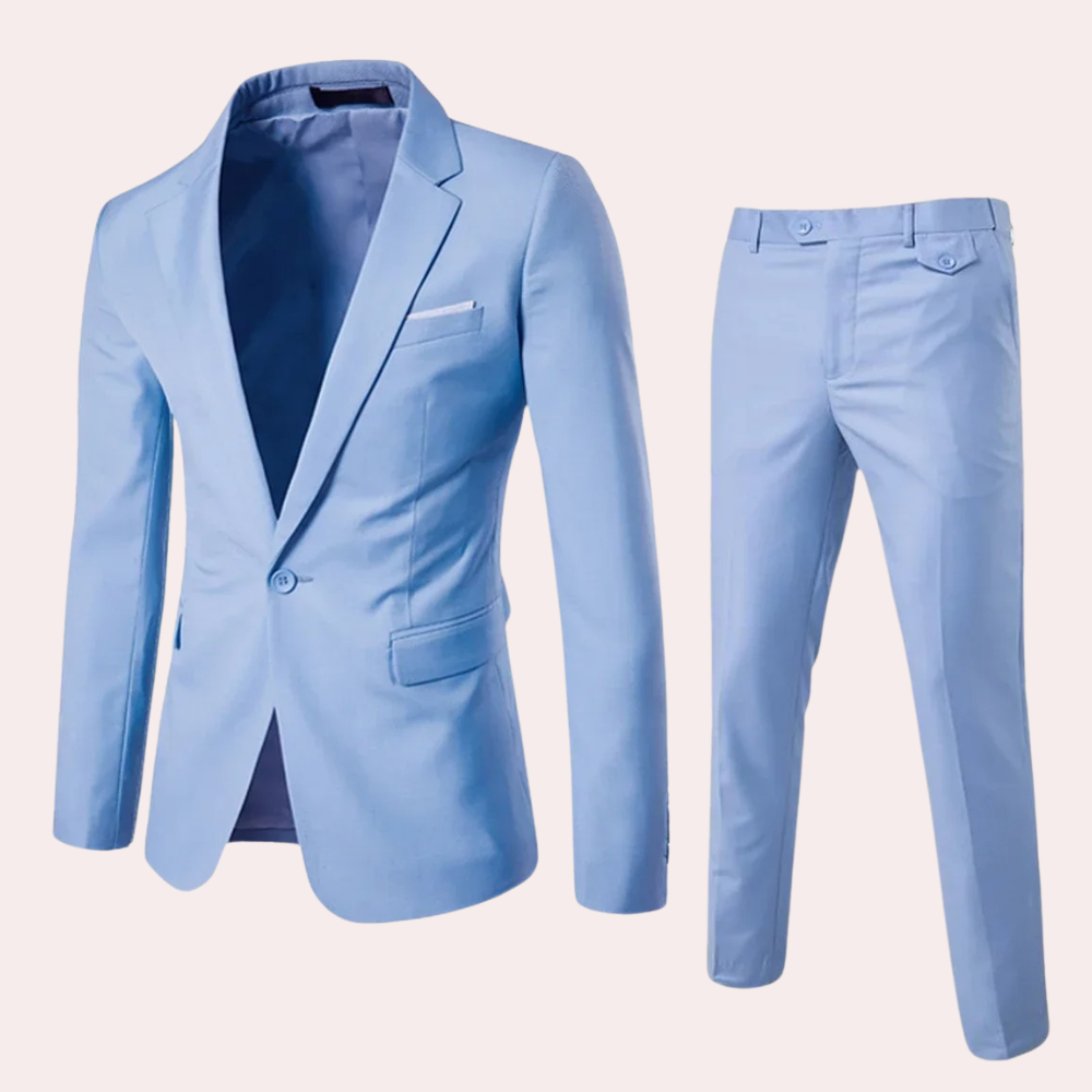 Levoire | Ensemble élégant de blazer et pantalon Bleu clair
