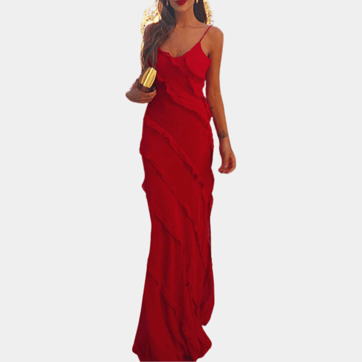 Levoire | Robe Longue À Volants Robe De Soirée Pour Femmes