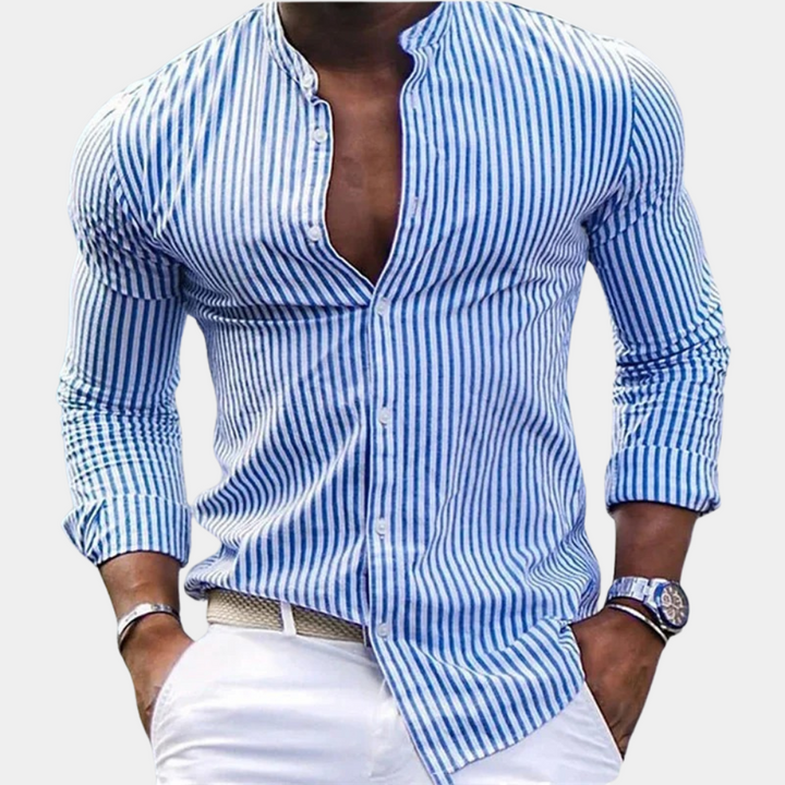 Levoire | Chemise Classique Intemporelle Hommes Bleu