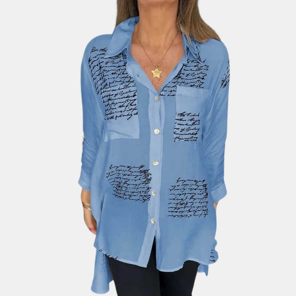 Levoire | T-Shirt À Imprimé Letter Trendy Bleu