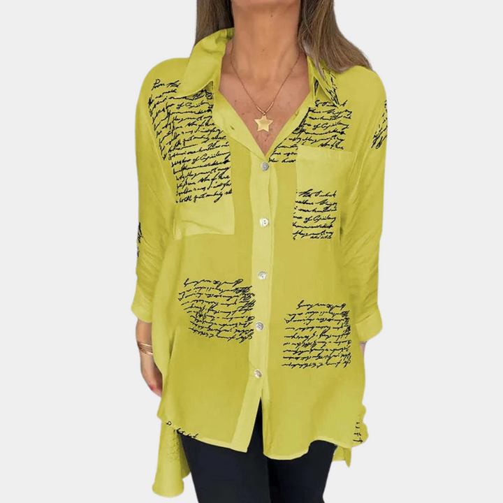 Levoire | T-Shirt À Imprimé Letter Trendy Jaune