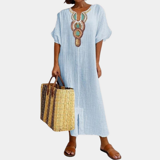 Levoire | Boho-Robe-Femme Bleu clair