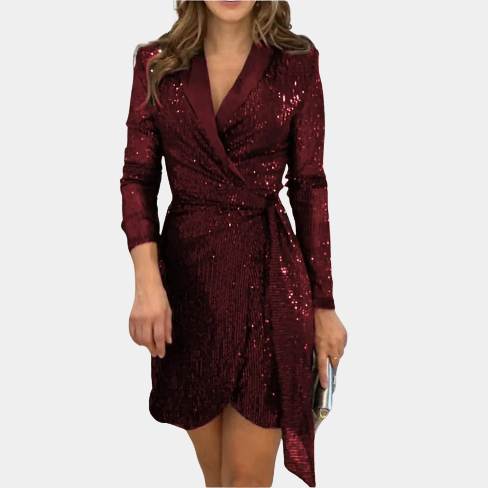 Levoire | Élégant Blazer Femme Robe Avec Ceinture Rot