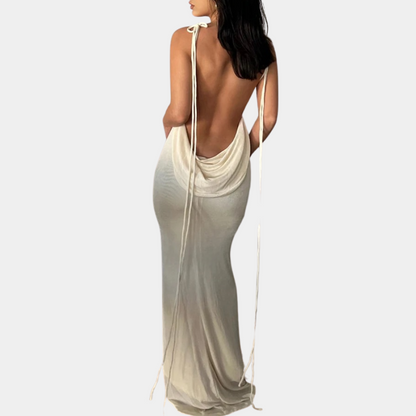 Levoire | Robe Longue Maxi pour Femmes avec Dos Ouvert Blanche