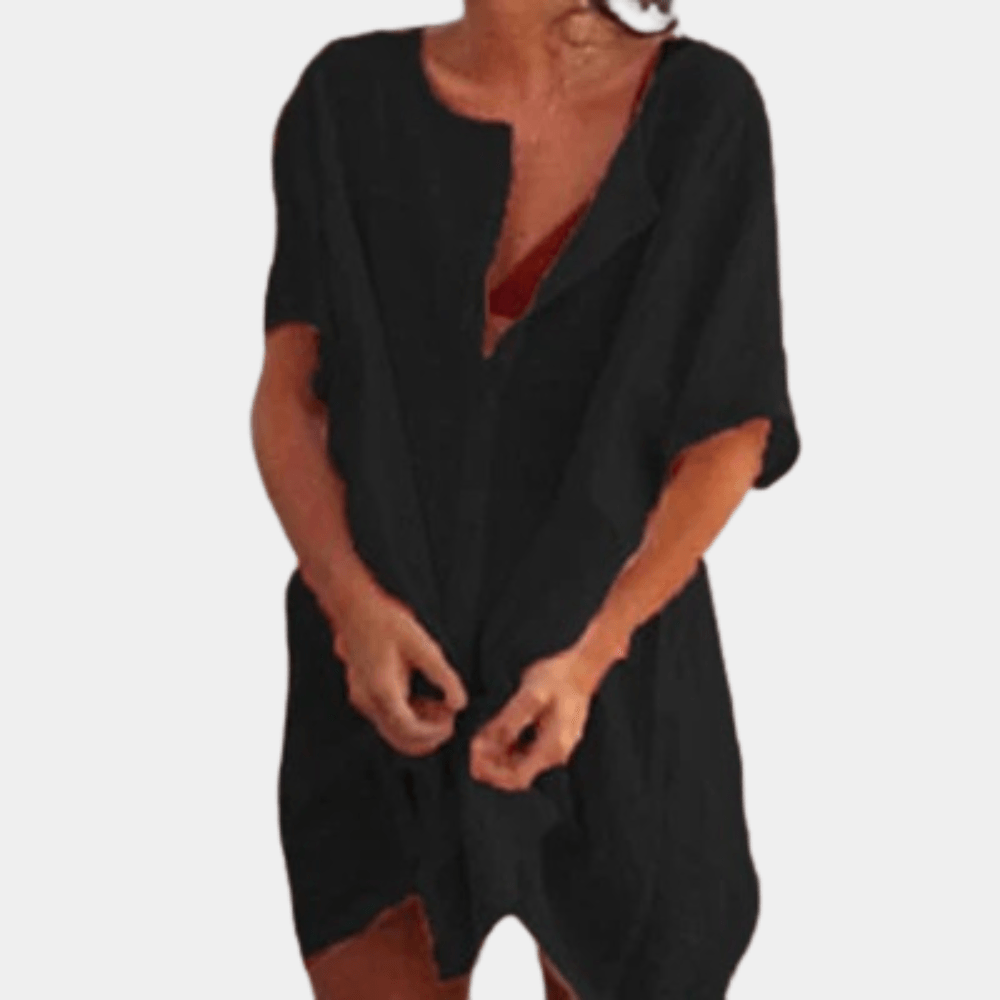 Levoire | Robe D'Été Ajustée Sans Col Noir