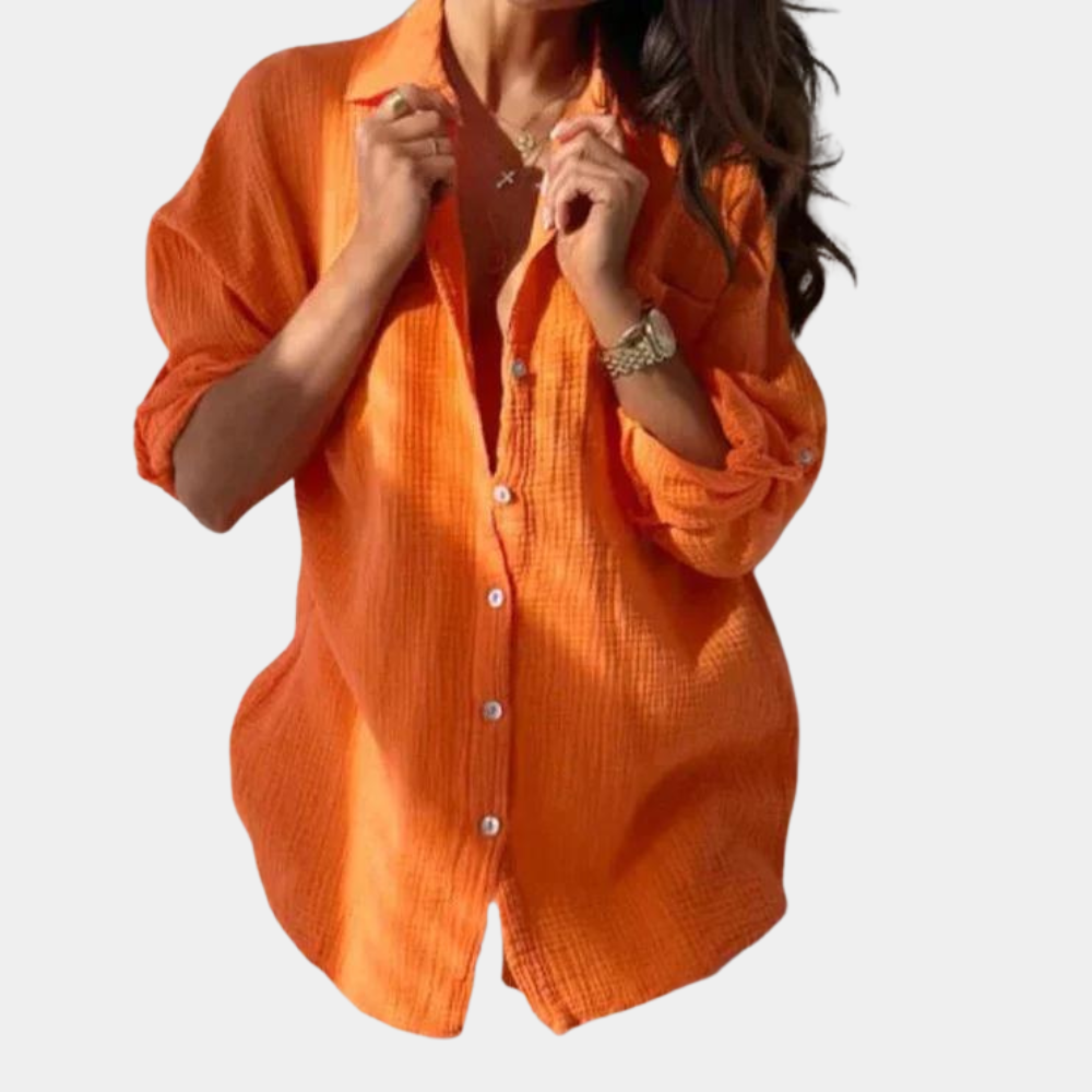 Levoire | Chemisier D'Été Avec Boutons Pour Femmes Orange
