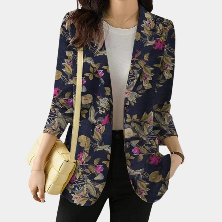 Levoire | Veste Féminine Florale Bleu foncé