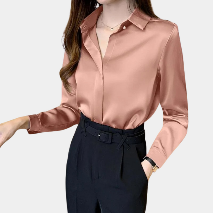 Levoire | Chemise Élégante Pour Femme En Mélange De Coton Léger Rosa