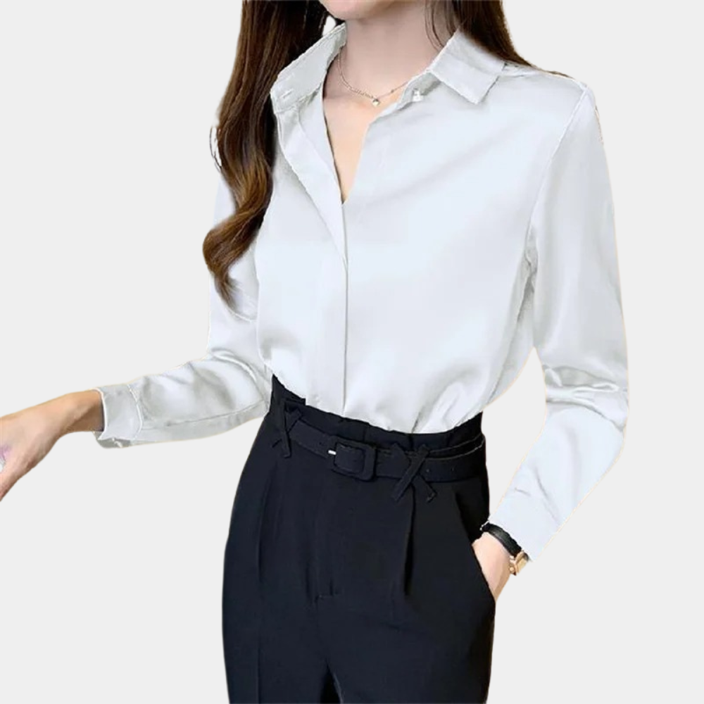 Levoire | Chemise Élégante Pour Femme En Mélange De Coton Léger Blanc