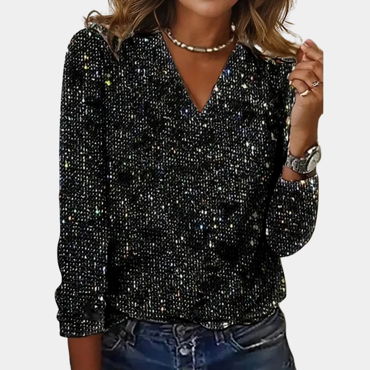 Levoire | V-Encolure Paillettes Noir