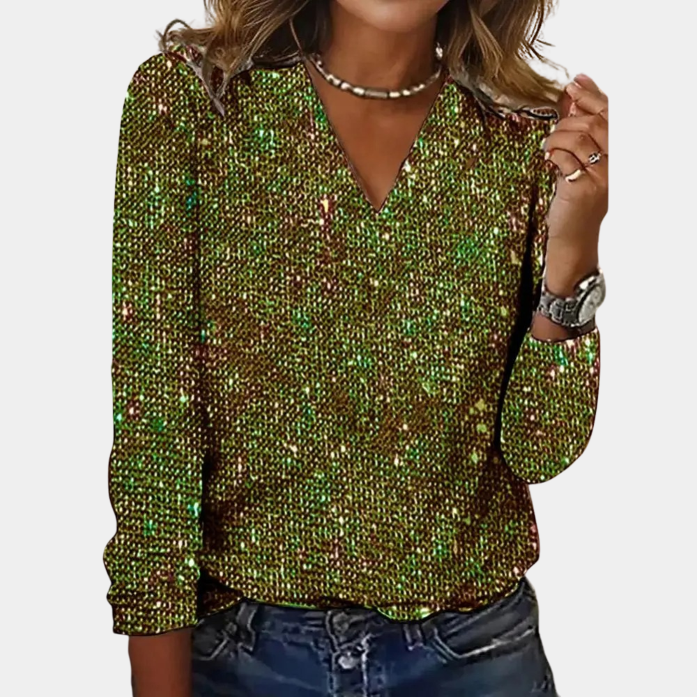 Levoire | Haut Pour Femmes Élégant Avec Des Paillettes Vert