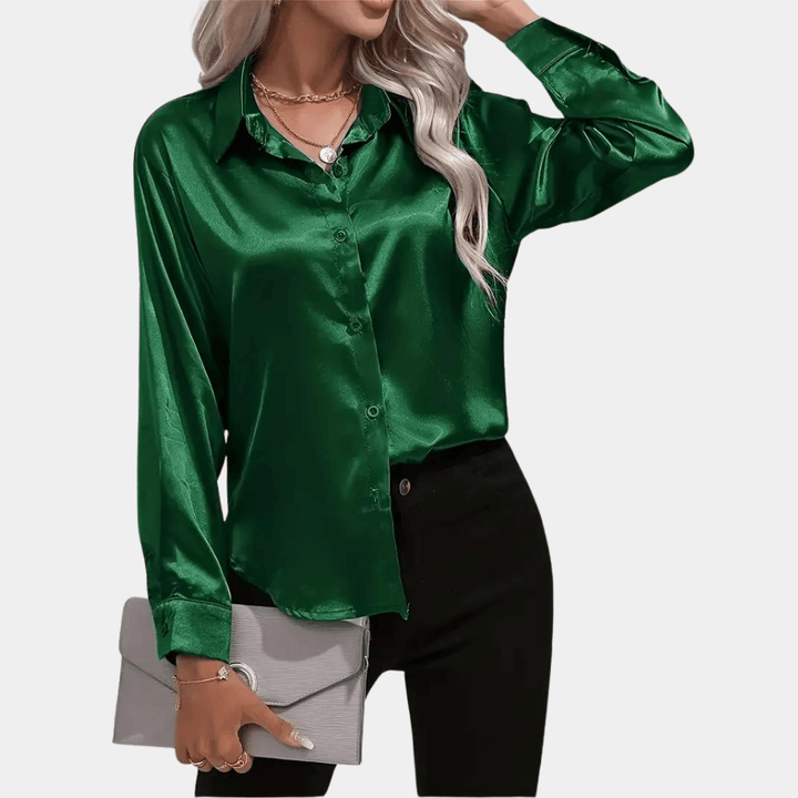 Levoire | Tablier En Satin Avec Manches Longues Vert