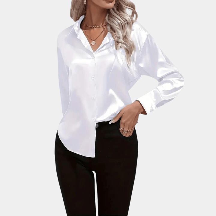 Levoire | Tablier En Satin Avec Manches Longues Blanc