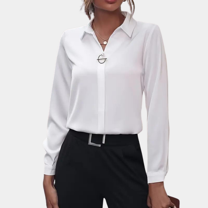 Levoire | Blouse Raffinée En Couleur Unie Pour Femmes Blanc