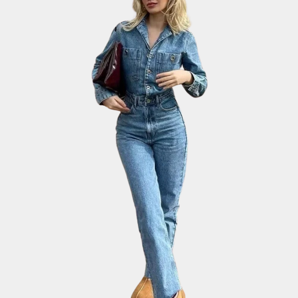 Levoire | Salopette En Jean Avec Manches Raglan Et Jambes Droites L