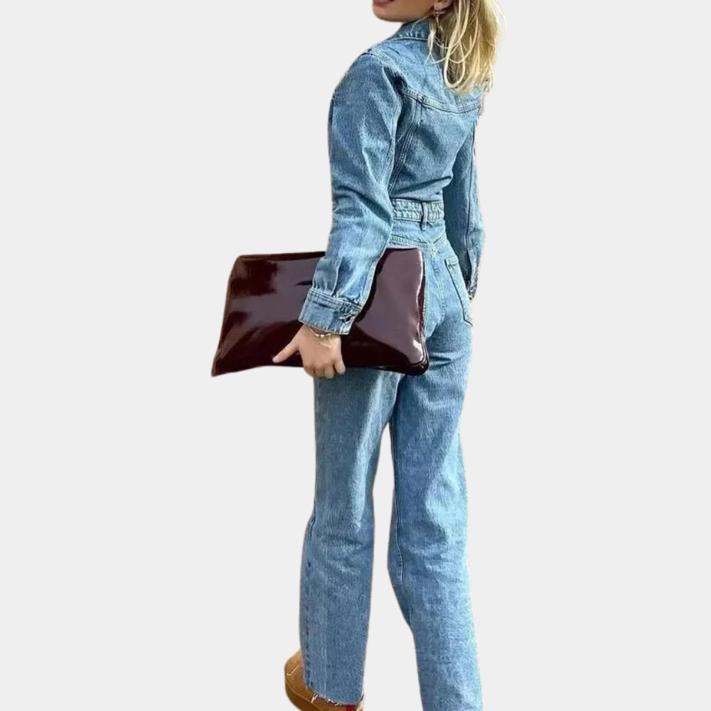 Levoire | Salopette En Denim À Manches Longues Avec Col