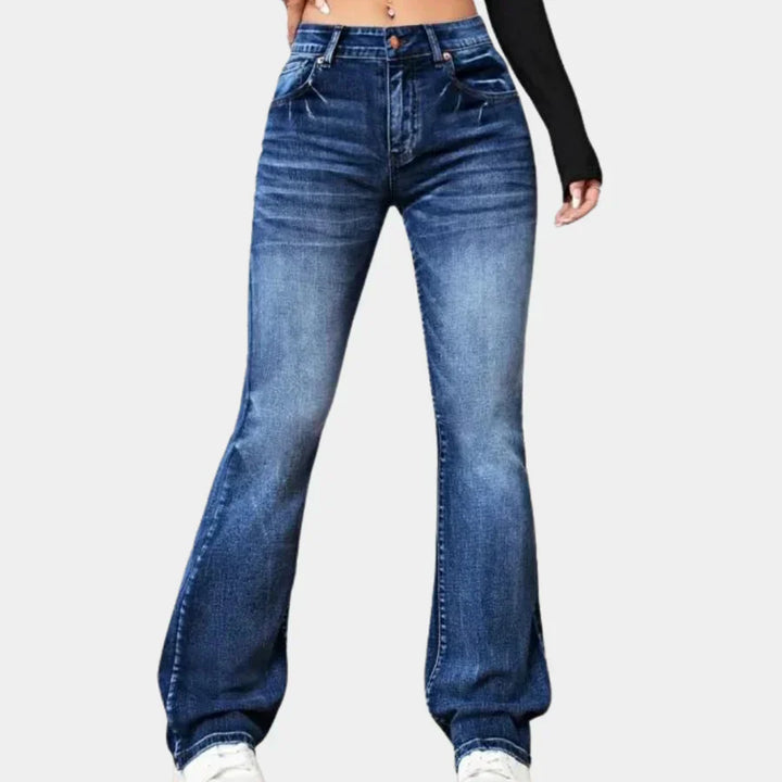 Levoire | Pantalon Large Taille Haute Pour Femmes Bleu foncé