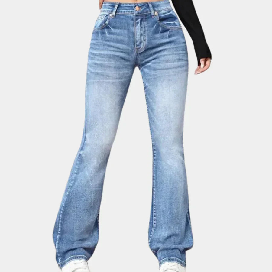 Levoire | Pantalon Large Taille Haute Pour Femmes Bleu clair