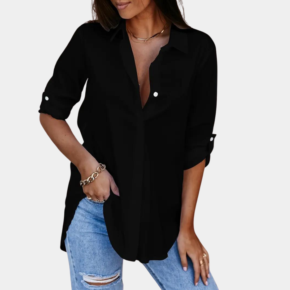 Levoire | Blouse À Manches Longues Pour Femmes Noir