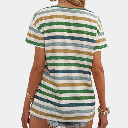 Levoire | T-Shirt Décontracté Avec Des Rayures Multicolores