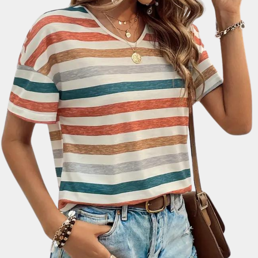 Levoire | T-Shirt De Loisirs Pour Femmes Avec Des Rayures