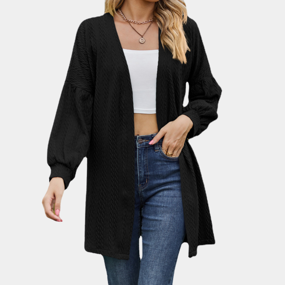 Levoire | Manteau Cache-Cœur Élégance Saisonnière Noir