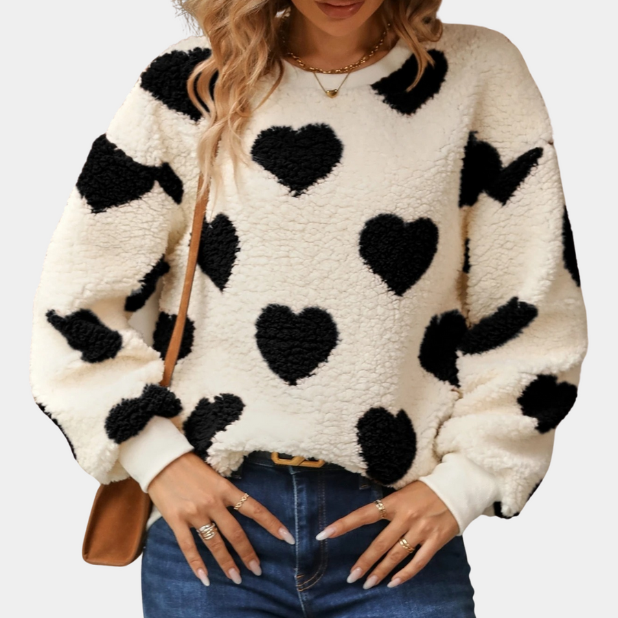 Levoire | Pull Long Chaud Avec Doublure En Polaire Et Col Rond Noir