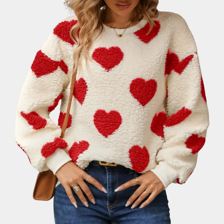 Levoire | Pull Long Chaud Avec Doublure En Polaire Et Col Rond Rot