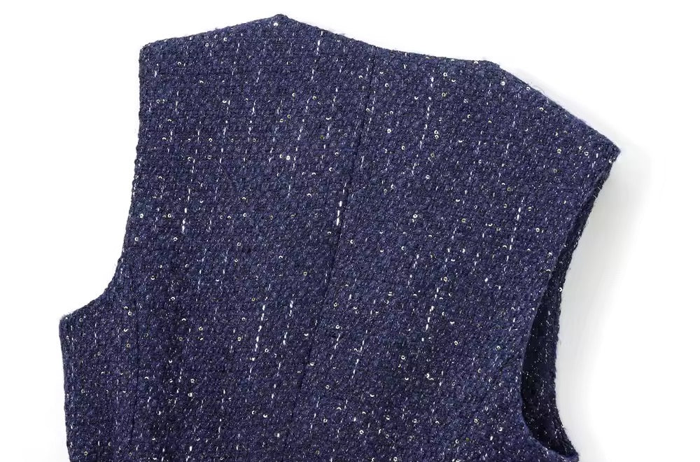 Levoire | Gilet En Tweed Élégant Avec Ceinture