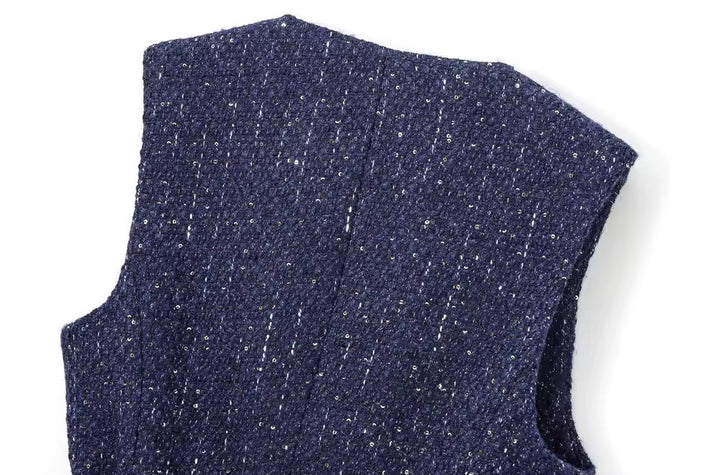 Levoire | Gilet En Tweed Élégant Avec Ceinture