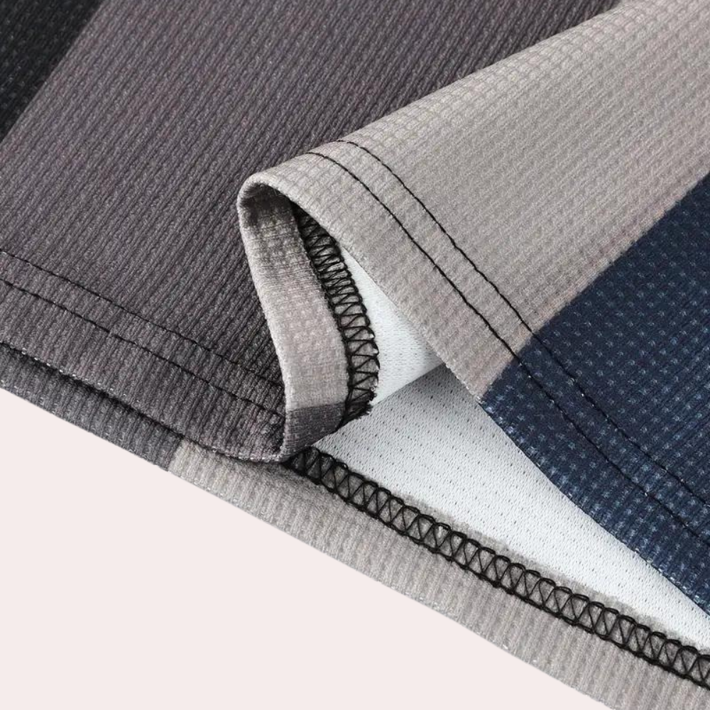 Levoire | Polo À Rayures Stylé Avec Manches Courtes Et Fermeture Éclair Pour Hommes