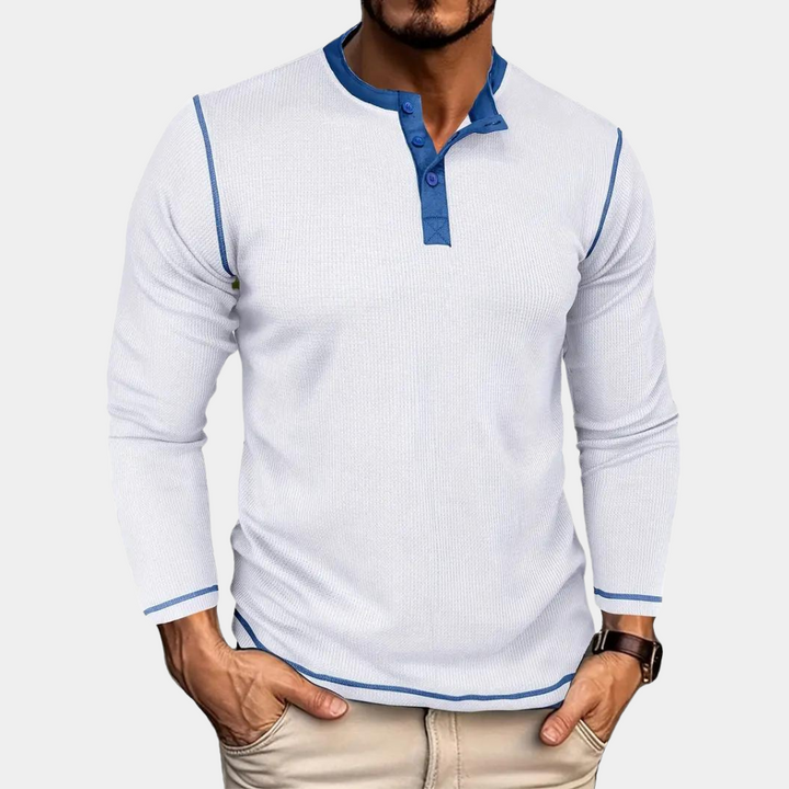 Levoire | T-Shirt À Manches Longues Décontracté Pour Hommes Blanc